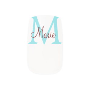 simple minimal add name monogram pink red   throw  minx nail art