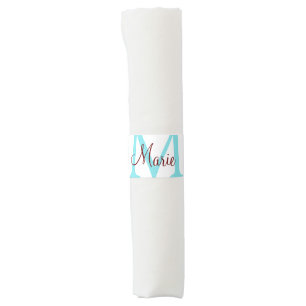 simple minimal add name monogram pink red throw napkin bands