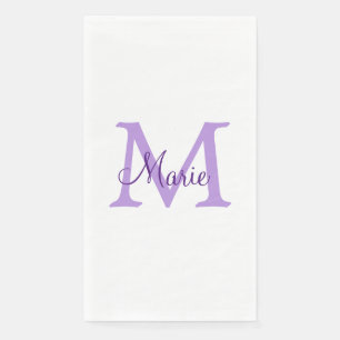 simple minimal add name monogram pink red   throw  paper guest towels
