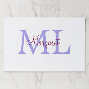 simple minimal add name monogram pink red throw paper pad