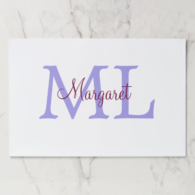 simple minimal add name monogram pink red   throw  paper pad (Front)