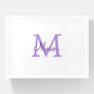 simple minimal add name monogram pink red throw paperweight