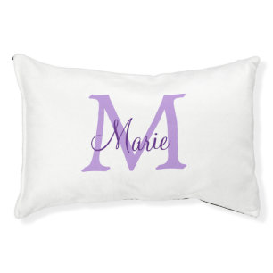 simple minimal add name monogram pink red throw pet bed