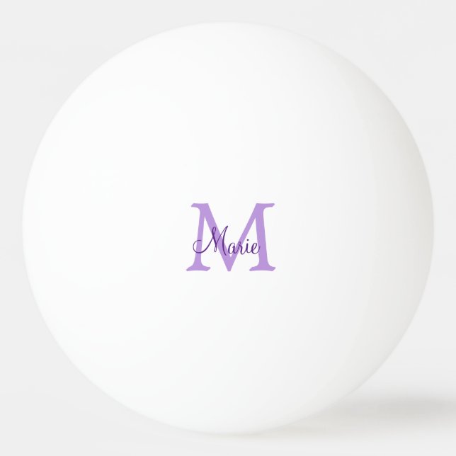 simple minimal add name monogram pink red   throw  ping pong ball (Front)