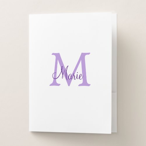 simple minimal add name monogram pink red   throw  pocket folder