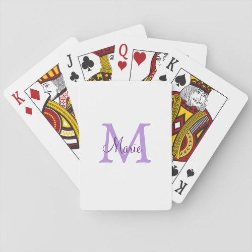 simple minimal add name monogram pink red   throw  poker cards