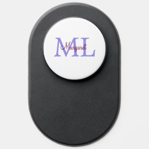simple minimal add name monogram pink red   throw  PopSocket