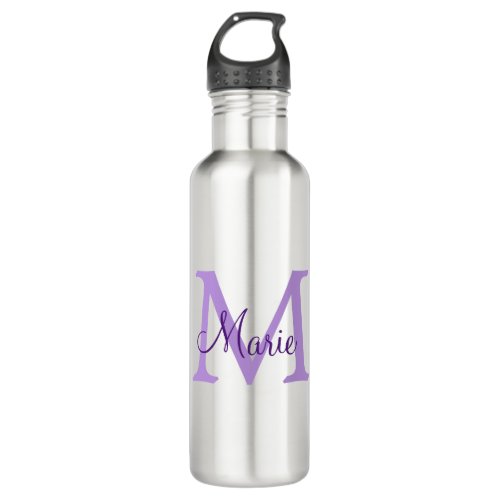 simple minimal add name monogram pink red   throw  stainless steel water bottle