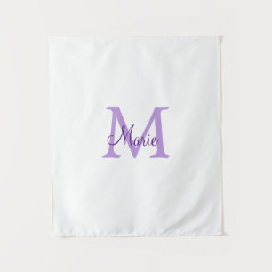 simple minimal add name monogram pink red throw tapestry