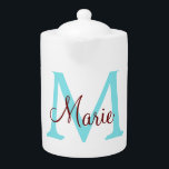 simple minimal add name monogram pink red   throw  teapot<br><div class="desc">beautiful design</div>