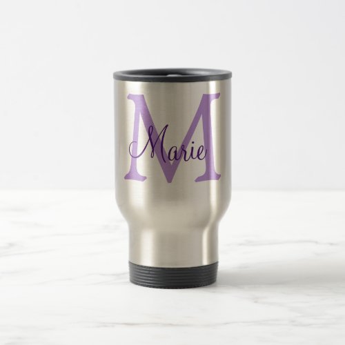 simple minimal add name monogram pink red   throw  travel mug