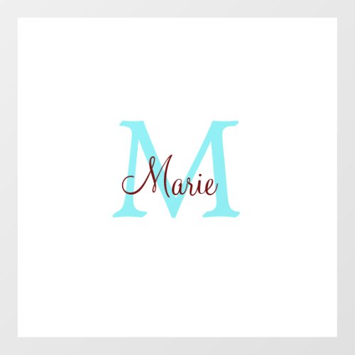 simple minimal add name monogram pink red   throw  wall decal 