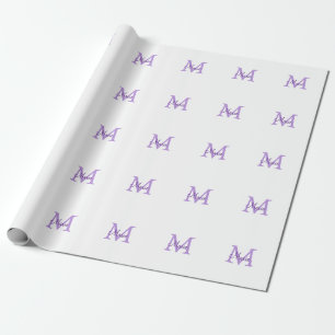 simple minimal add name monogram pink red throw wrapping paper