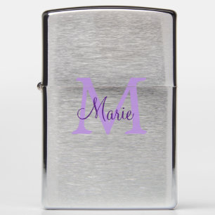 simple minimal add name monogram pink red throw zippo lighter