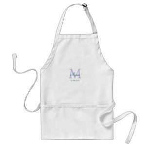 simple minimal add name monogram purple green date adult apron