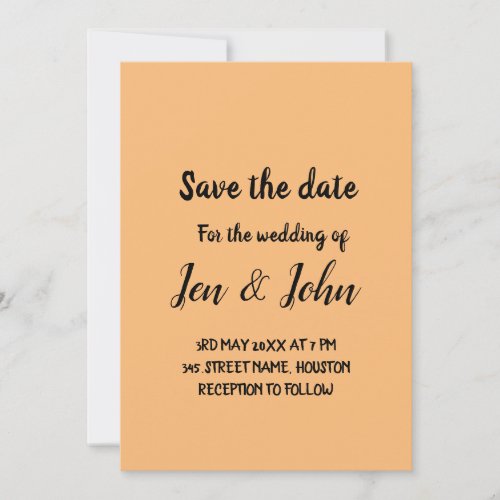 Simple minimal add name place date save the date i invitation