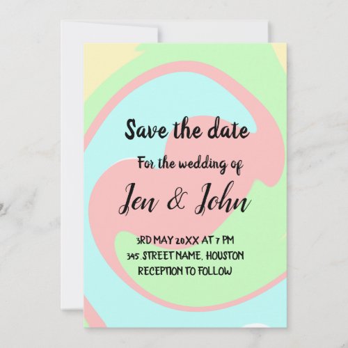 Simple minimal add name place date save the date i invitation