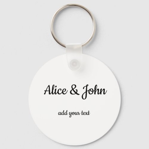 simple minimal add our name text couple name  keychain