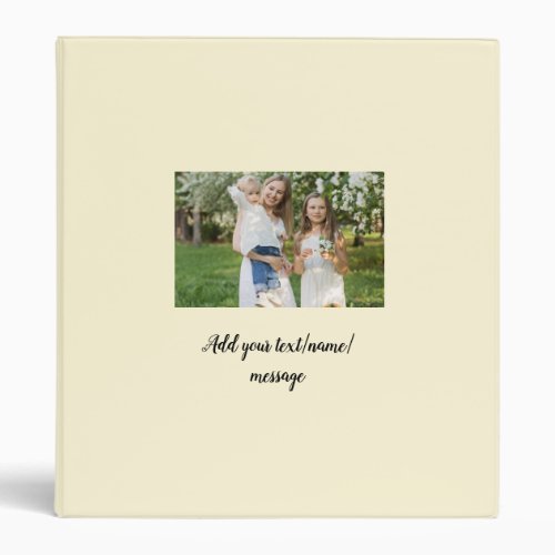 simple minimal add our photo collage name text     3 ring binder