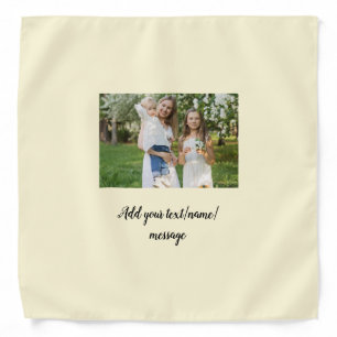 simple minimal add our photo collage name text bandana