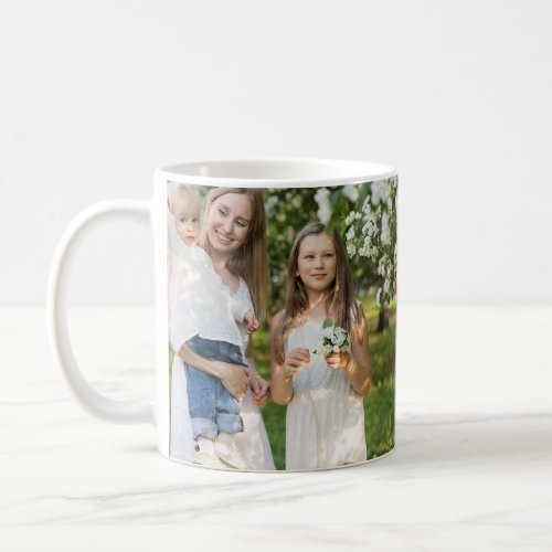 simple minimal add our photo collage name text  coffee mug