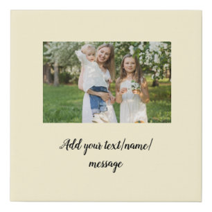 simple minimal add our photo collage name text faux canvas print