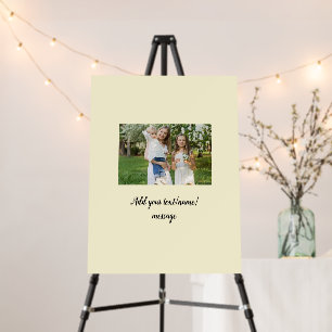 simple minimal add our photo collage name text foam board