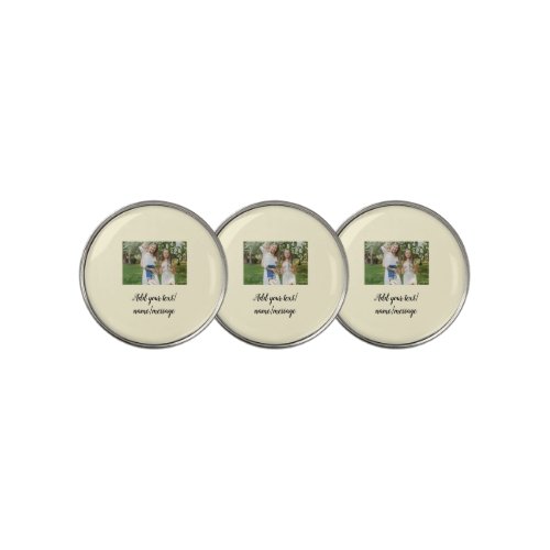 simple minimal add our photo collage name text     golf ball marker