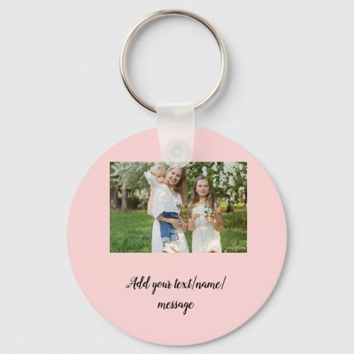 simple minimal add our photo collage name text   keychain