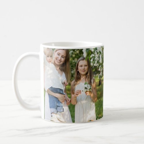 simple minimal add our photo collage name text   t coffee mug