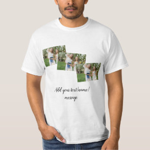 simple minimal add our photo collage name text T-Shirt