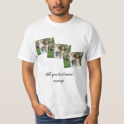 simple minimal add our photo collage name text   T_Shirt
