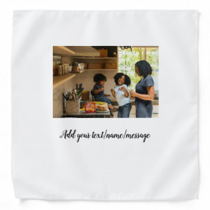 simple minimal add photo collage name family mom bandana