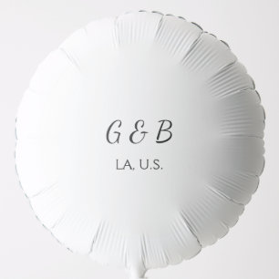 SIMPLE MINIMAL add your couple name city name text Balloon