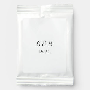 SIMPLE MINIMAL add your couple name city name text Hot Chocolate Drink Mix
