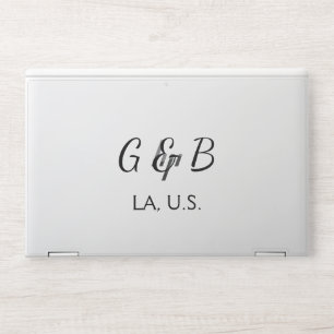 SIMPLE MINIMAL add your couple name city name text HP Laptop Skin