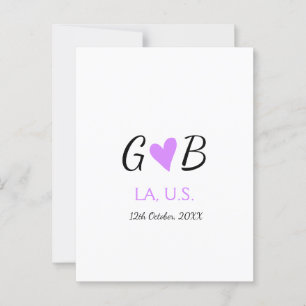 SIMPLE MINIMAL add your couple name city name text Postcard