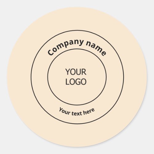simple minimal add your logo business custom class classic round sticker