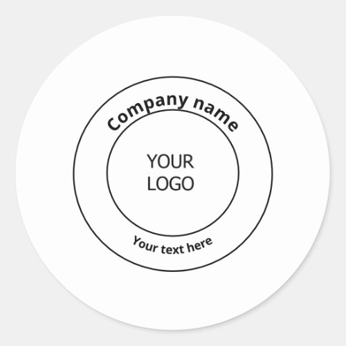 simple minimal add your logo business custom classic round sticker