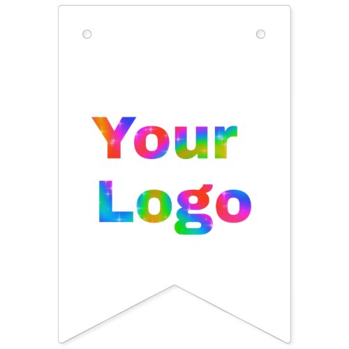 simple minimal add your logo business name text bunting flags