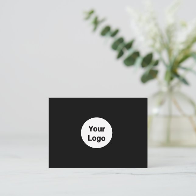 SIMPLE MINIMAL ADD YOUR LOGO CUSTOM TEXT HERE BUSI BUSINESS CARD (Standing Front)