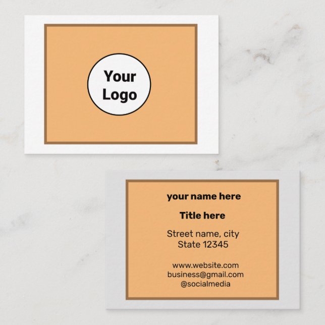 SIMPLE MINIMAL ADD YOUR LOGO CUSTOM TEXT HERE BUSI BUSINESS CARD (Front/Back)
