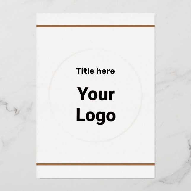 SIMPLE MINIMAL ADD YOUR LOGO CUSTOM TEXT HERE BUSI FOIL HOLIDAY CARD (Front)