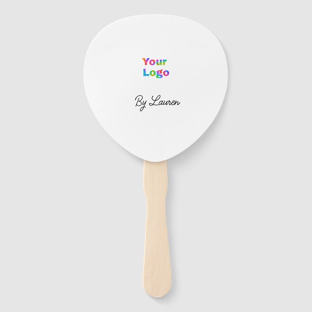 SIMPLE MINIMAL ADD YOUR LOGO CUSTOM TEXT HERE BUSI HAND FAN (Front)