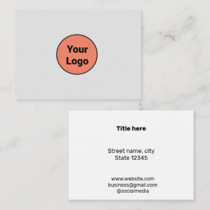 SIMPLE MINIMAL ADD YOUR LOGO CUSTOM TEXT HERE BUSI NOTE CARD