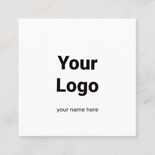 SIMPLE MINIMAL ADD YOUR LOGO CUSTOM TEXT HERE BUSI SQUARE BUSINESS CARD