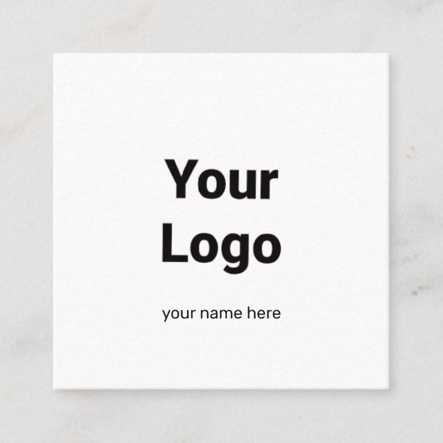 SIMPLE MINIMAL ADD YOUR LOGO CUSTOM TEXT HERE BUSI SQUARE BUSINESS CARD (Front)