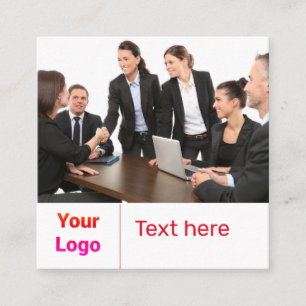 SIMPLE MINIMAL ADD YOUR LOGO CUSTOM TEXT HERE BUSI SQUARE BUSINESS CARD