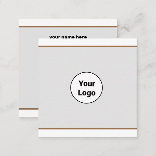 SIMPLE MINIMAL ADD YOUR LOGO CUSTOM TEXT HERE BUSI SQUARE BUSINESS CARD