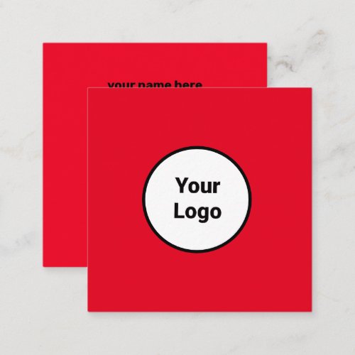 SIMPLE MINIMAL ADD YOUR LOGO CUSTOM TEXT HERE BUSI SQUARE BUSINESS CARD